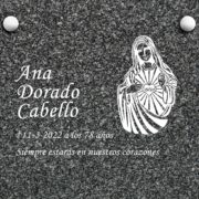 lapida grabada granito gris ochavo