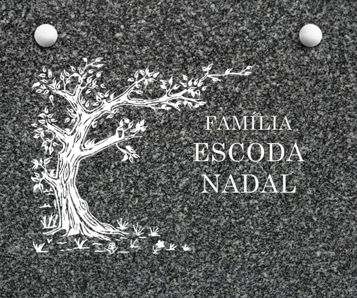 lapida grabada granito gris ochavo