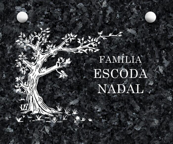 lapida grabada granito labrador oscuro