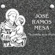 lapida grabada granito gris ochavo